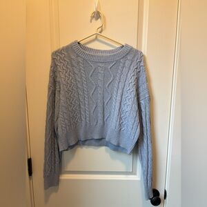 Light Blue Cable Knit Sweater